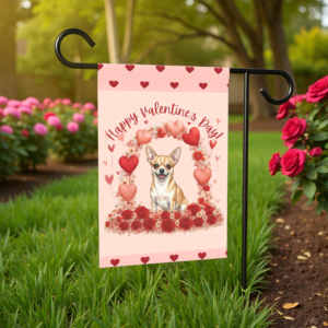 Valentine's Day Short Haired Chihuahua Garden Flag