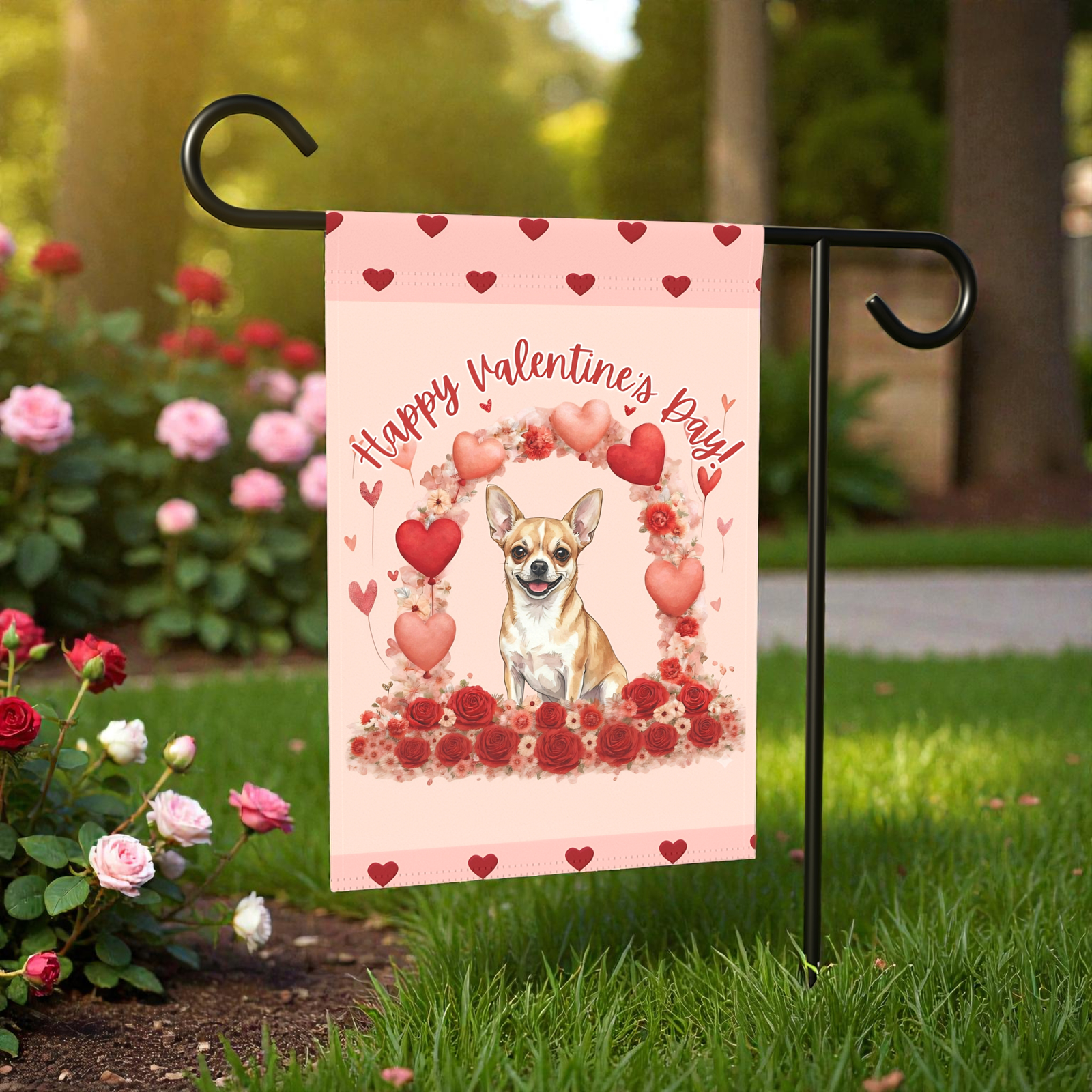 Valentine's Day Short Haired Chihuahua Garden Flag - Image 5