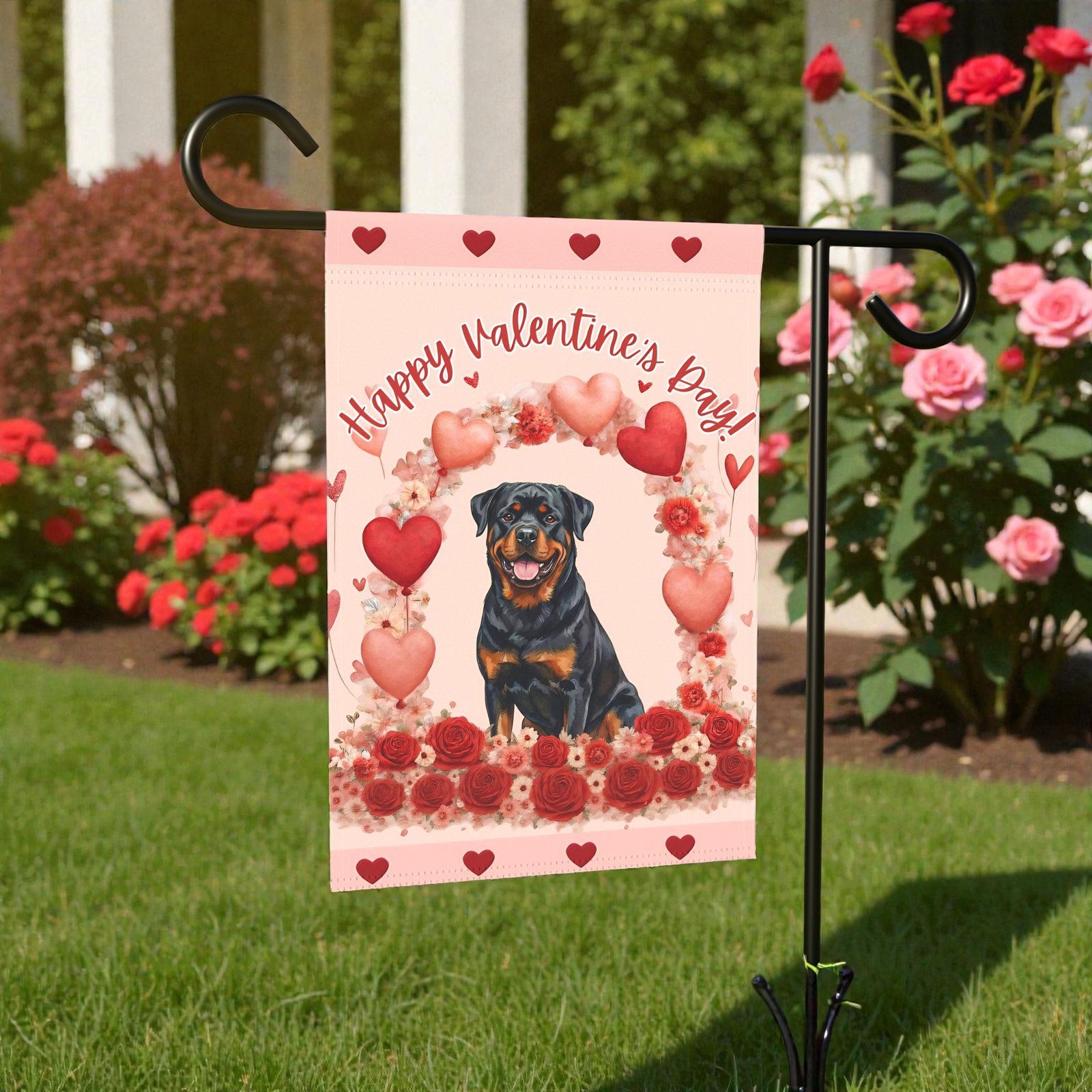 Valentine’s Day Rottweiler Garden Flag - Image 5