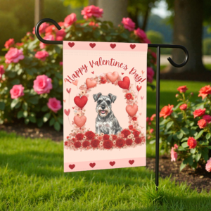 Valentine's Day Schnauzer Garden Flag