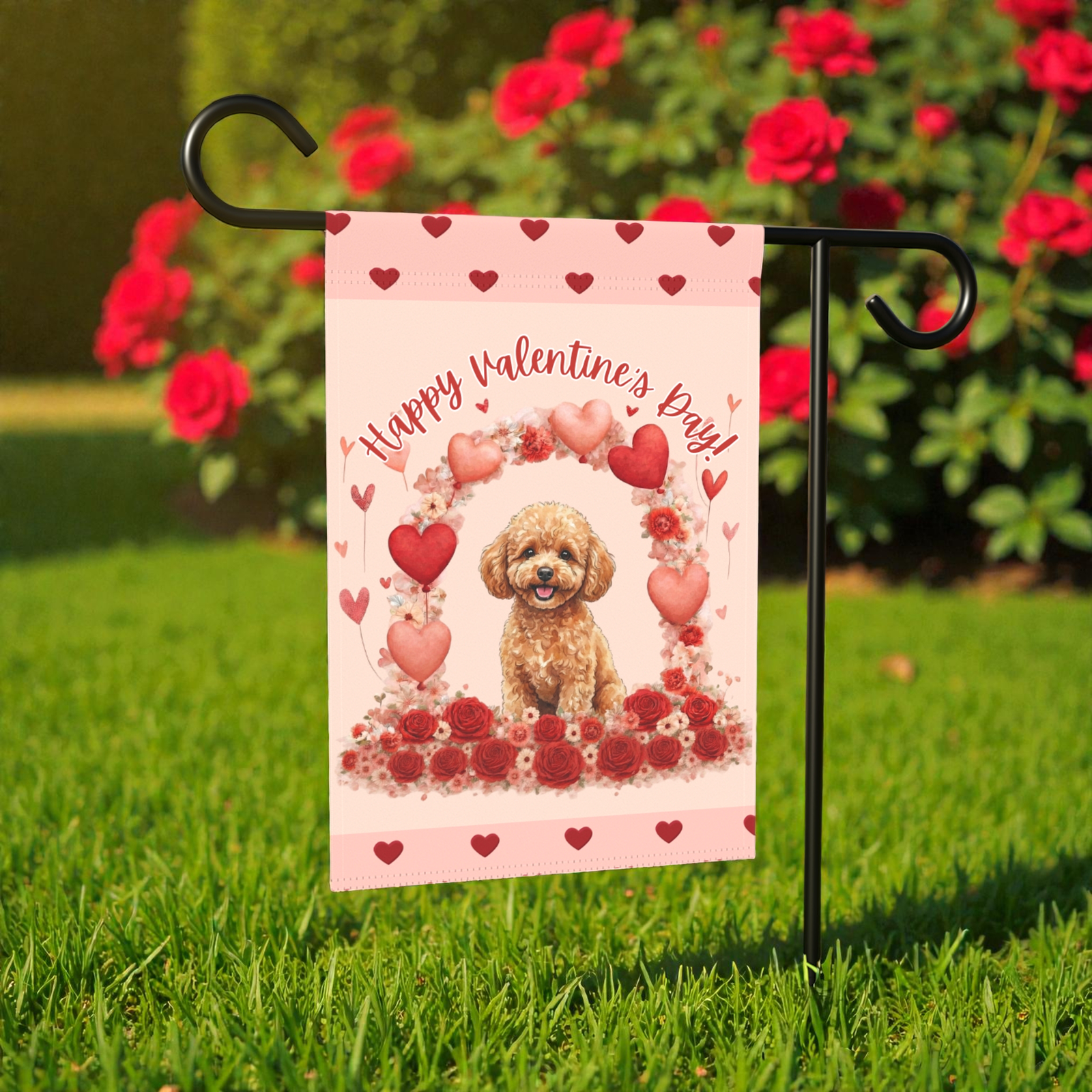 Valentine's Day Toy Poodle Garden Flag - Image 6