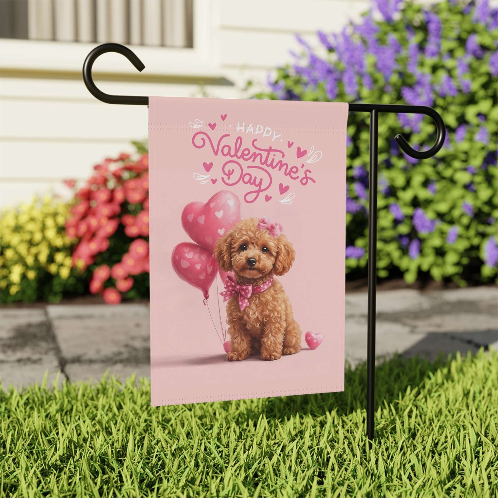 Toy Poodle Valentine's Day Garden Flag - Image 8