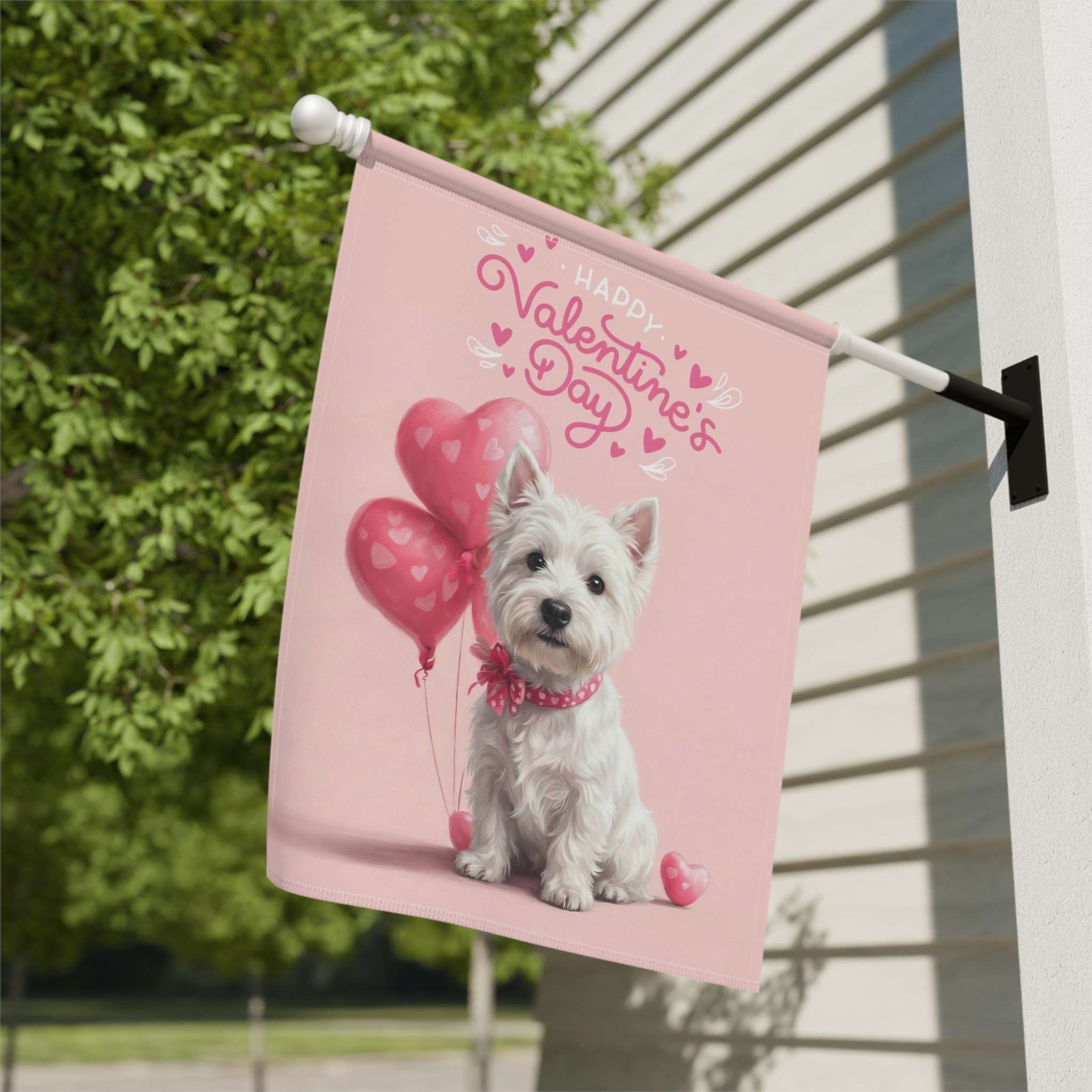 Westie Happy Valentine's Day Garden Flag - Image 9