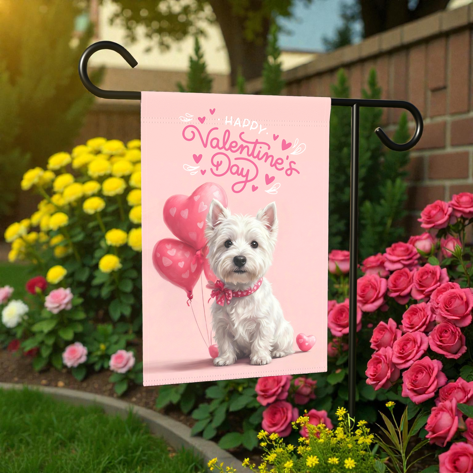 Westie Happy Valentine's Day Garden Flag - Image 7