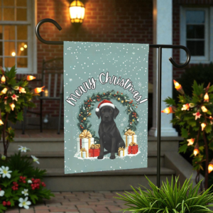 Merry Christmas Black Labrador Retriever Garden Flag