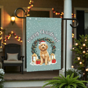 Merry Christmas Golden Noodle Garden Flag