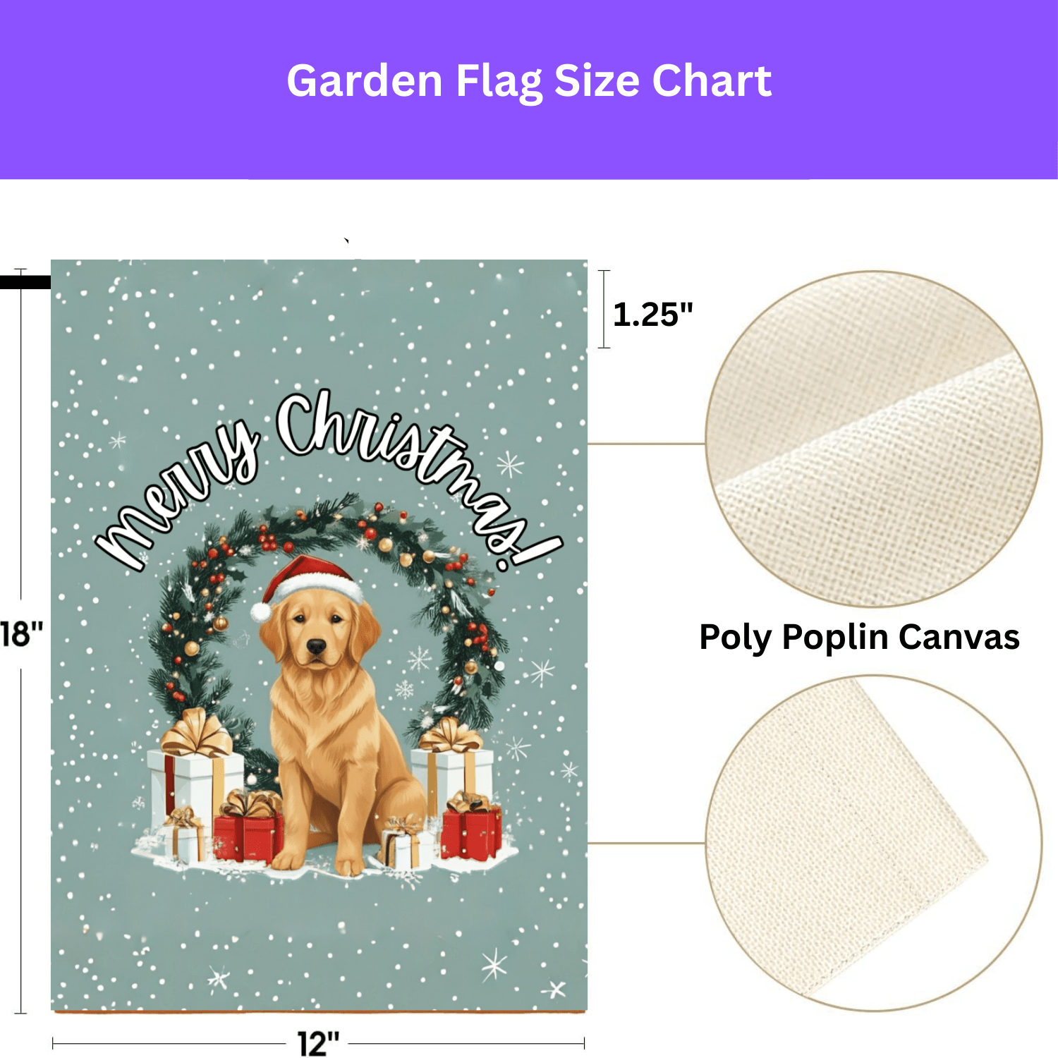 Merry Christmas Golden Retriever Garden Flag - Image 4