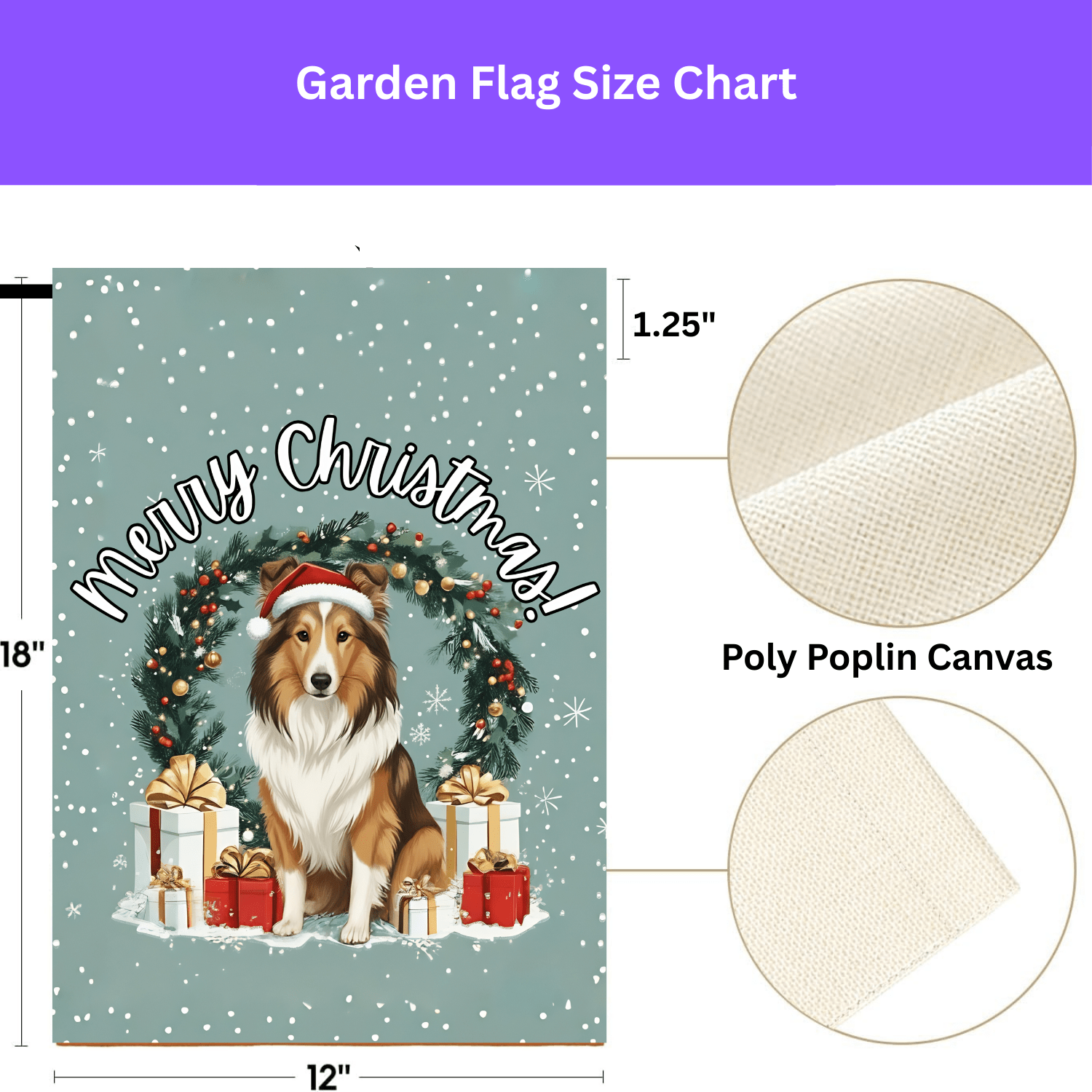 Merry Christmas Sheltie Garden Flag - Image 3