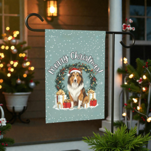 Merry Christmas Sheltie Garden Flag