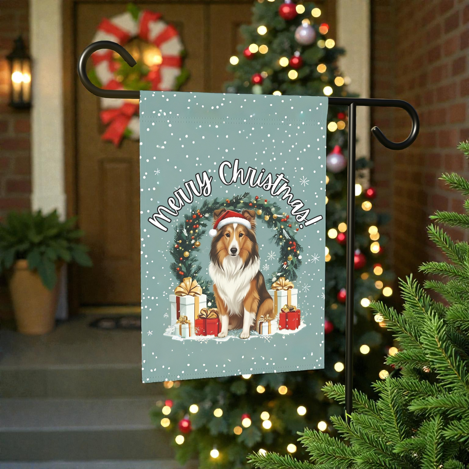 Merry Christmas Sheltie Garden Flag - Image 7
