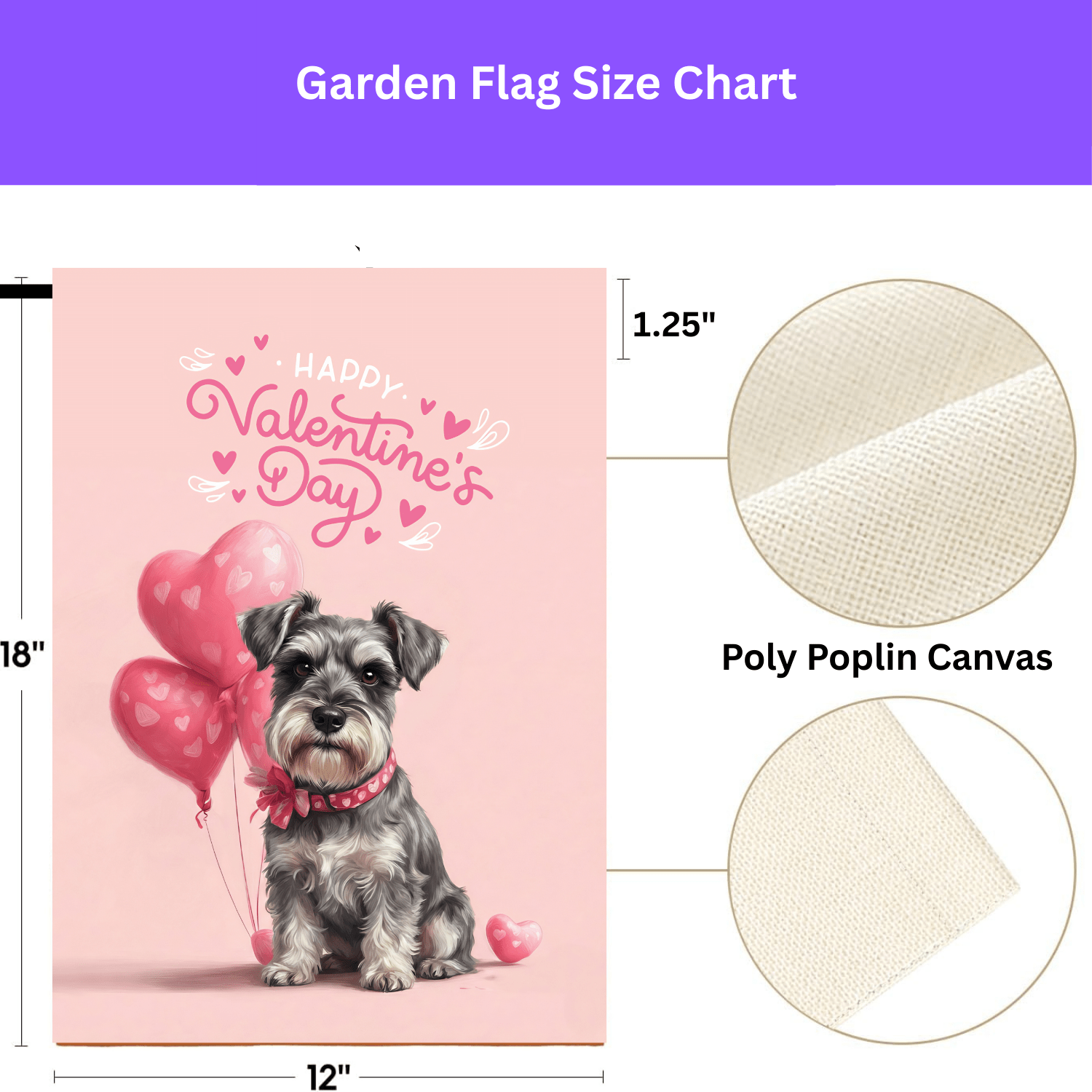 Schnauzer Happy Valentine's Day Garden Flag - Image 4