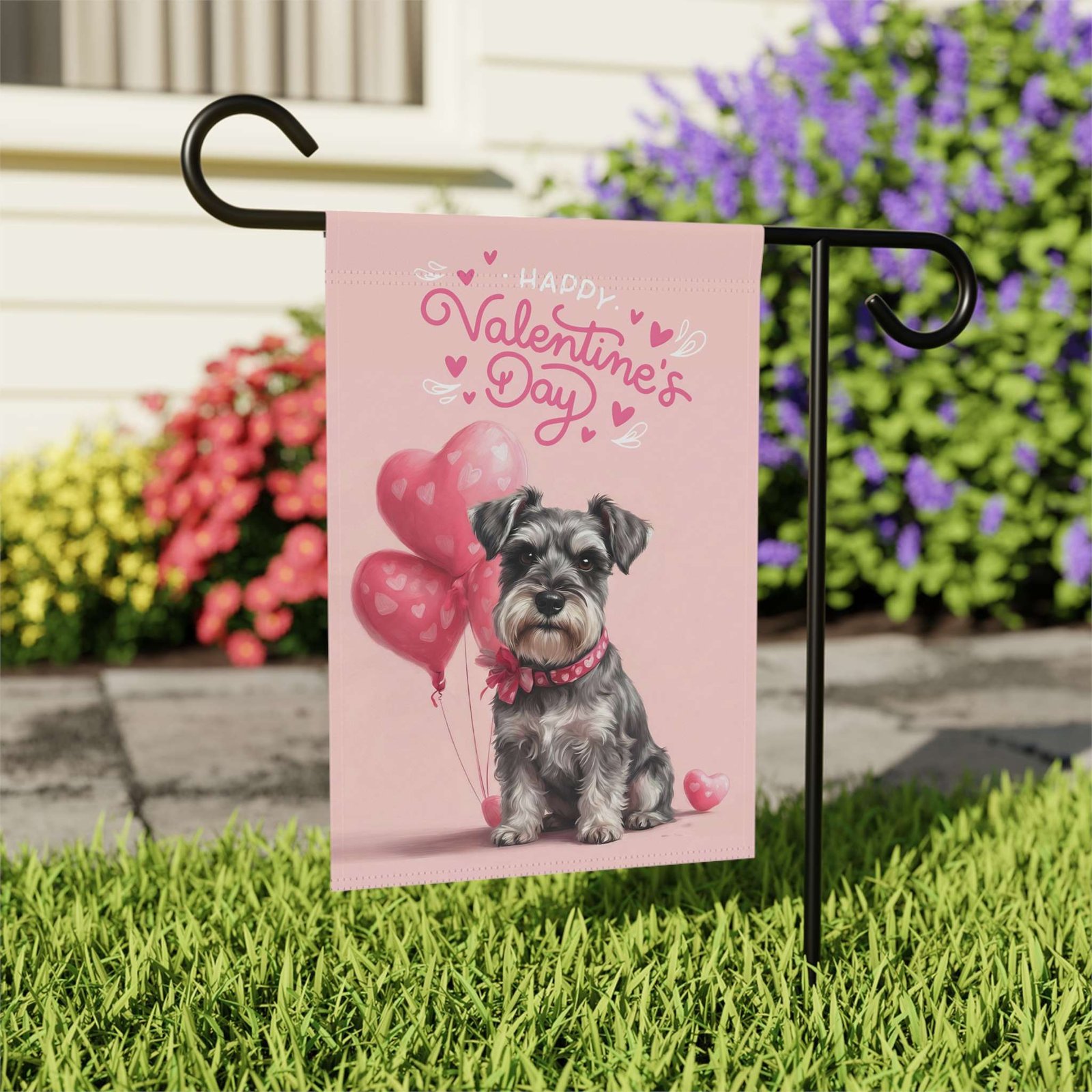 Schnauzer Happy Valentine's Day Garden Flag - Image 8