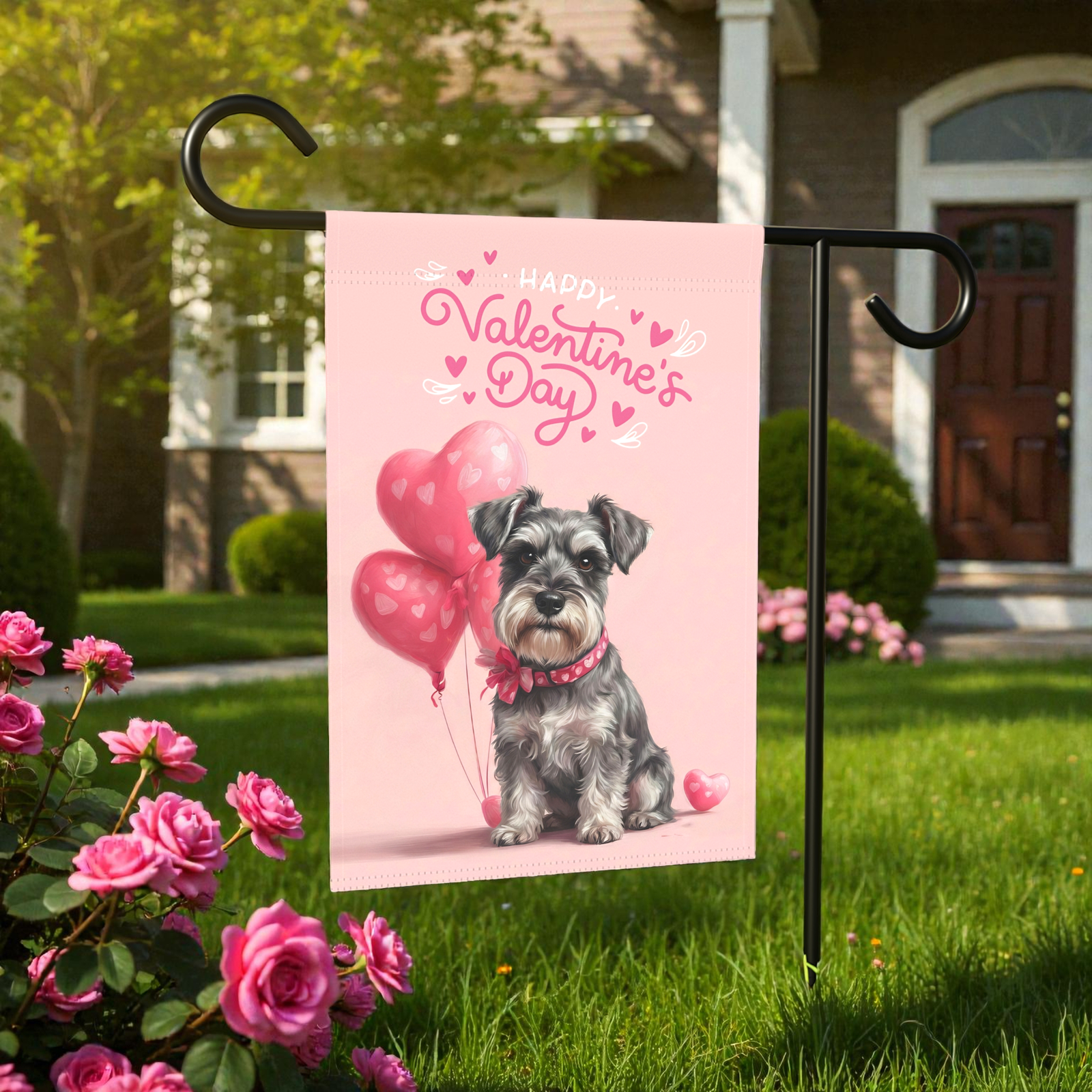 Schnauzer Happy Valentine's Day Garden Flag - Image 7