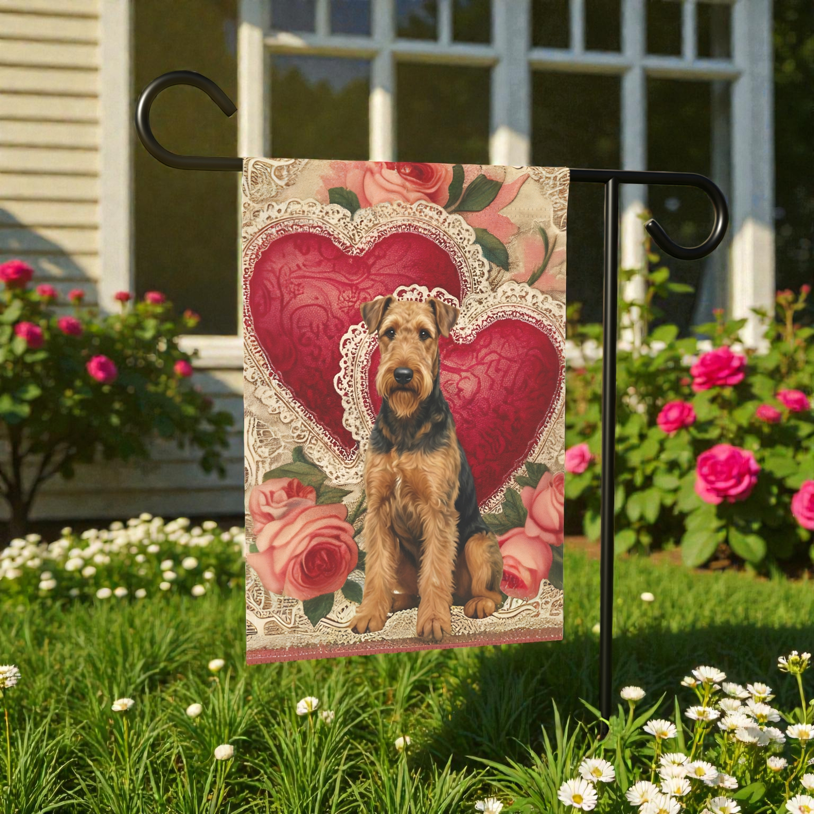 Two Heart Airedale Terrier Valentine Garden Flag - Image 6