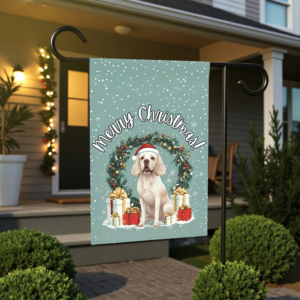Merry Christmas Clubber Spaniel Garden Flag