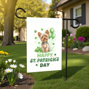 Yorkie Saint Patrick's Day Garden Flag
