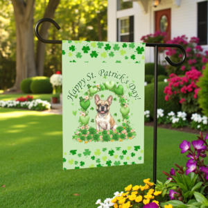 Happy St. Patrick's Day Arch French Bulldog Garden Flag