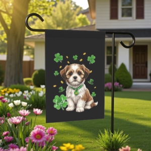 Luck Shih Tzu St. Patrick's Day Garden Flag
