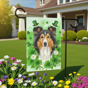 Shamrock and Sheltie St. Patrick's Day Garden Flag