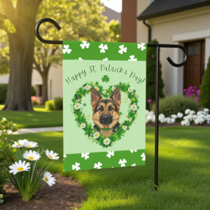 St. Patrick's Day Shamrock German Shepherd Garden Flag