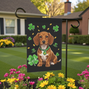 Luck Dachshund St. Patrick's Day Garden Flag