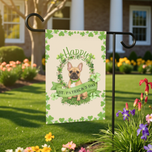 Happy St. Patrick's Day French Bulldog Garden Flag