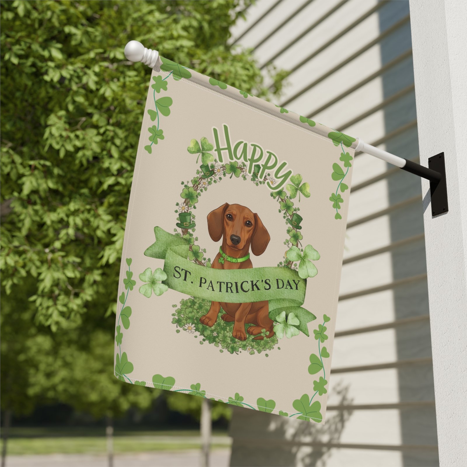 Happy St. Patrick's Day Dachshund Garden Flag - Image 8