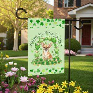 Happy St. Patrick’s Day Short Haired Chihuahua Garden Flag