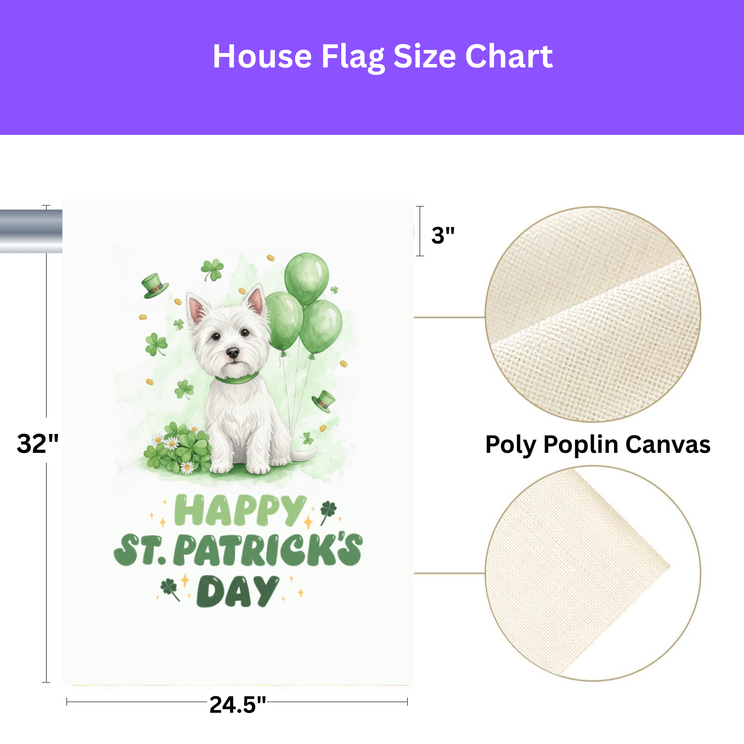 Westie St. Patrick's Day Garden Flag - Image 4