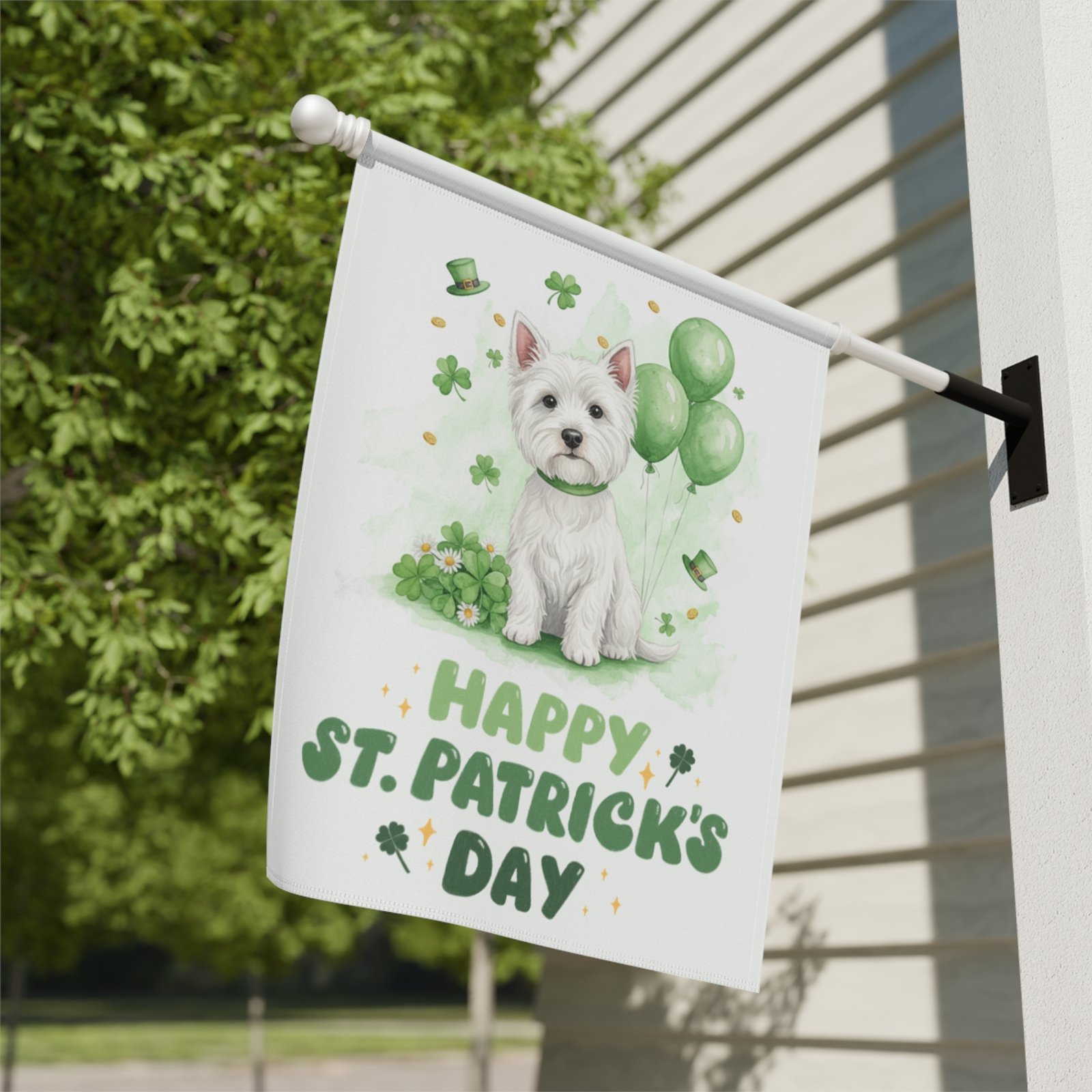 Westie St. Patrick's Day Garden Flag - Image 8