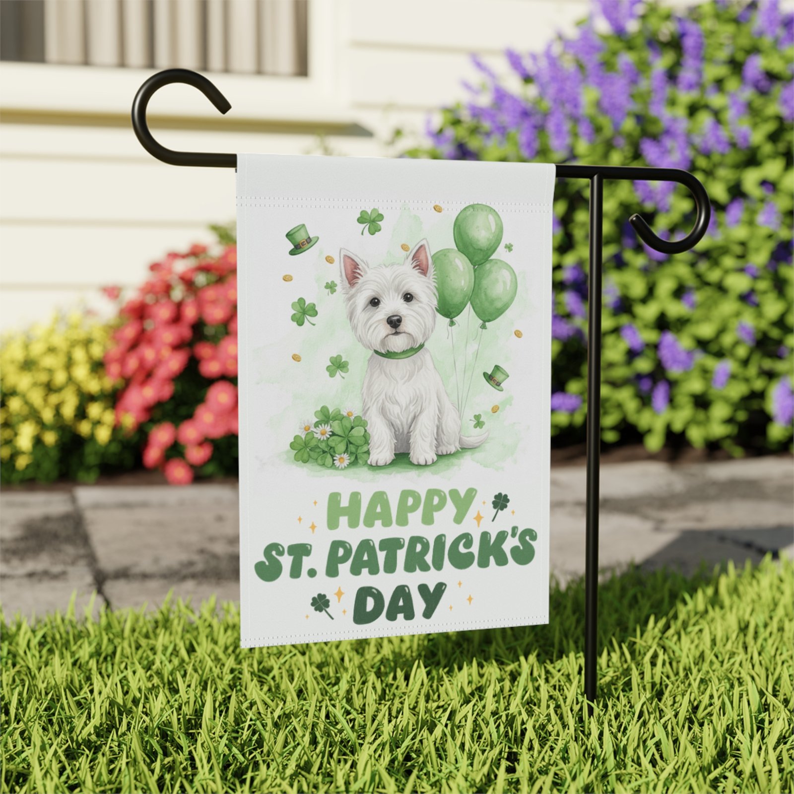 Westie St. Patrick's Day Garden Flag - Image 7