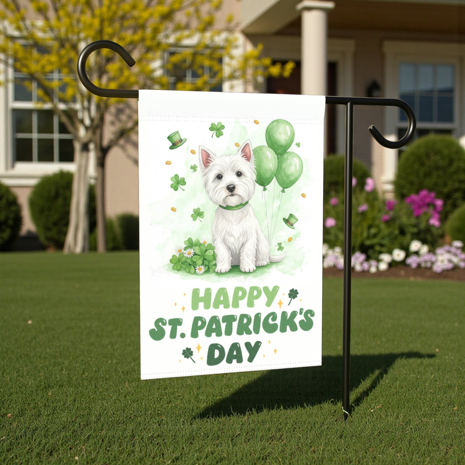 Westie St. Patrick's Day Garden Flag - Image 6