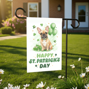 French Bulldog St. Patrick's Day Garden Flag