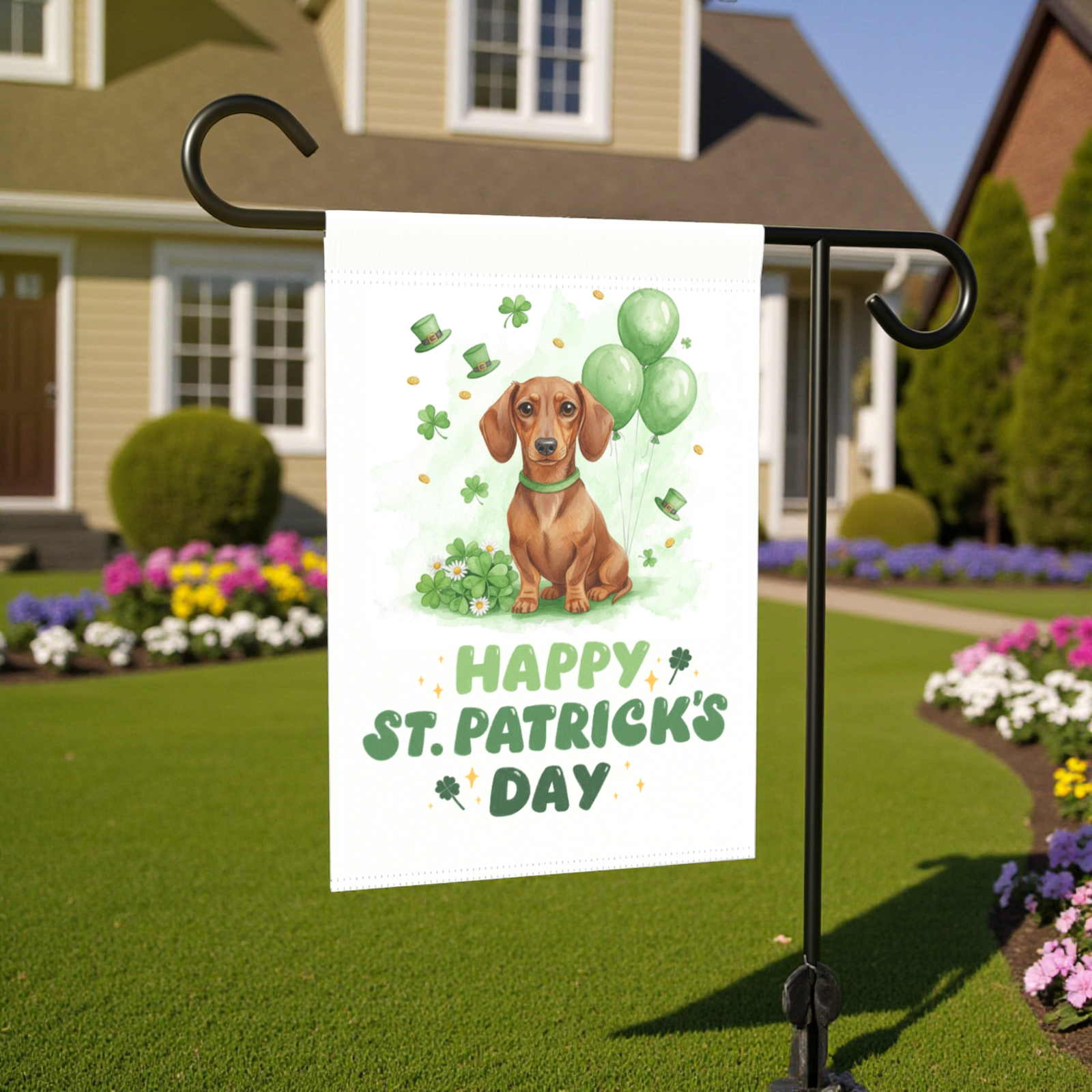 Dachshund St. Patrick's Day Garden Flag - Image 5
