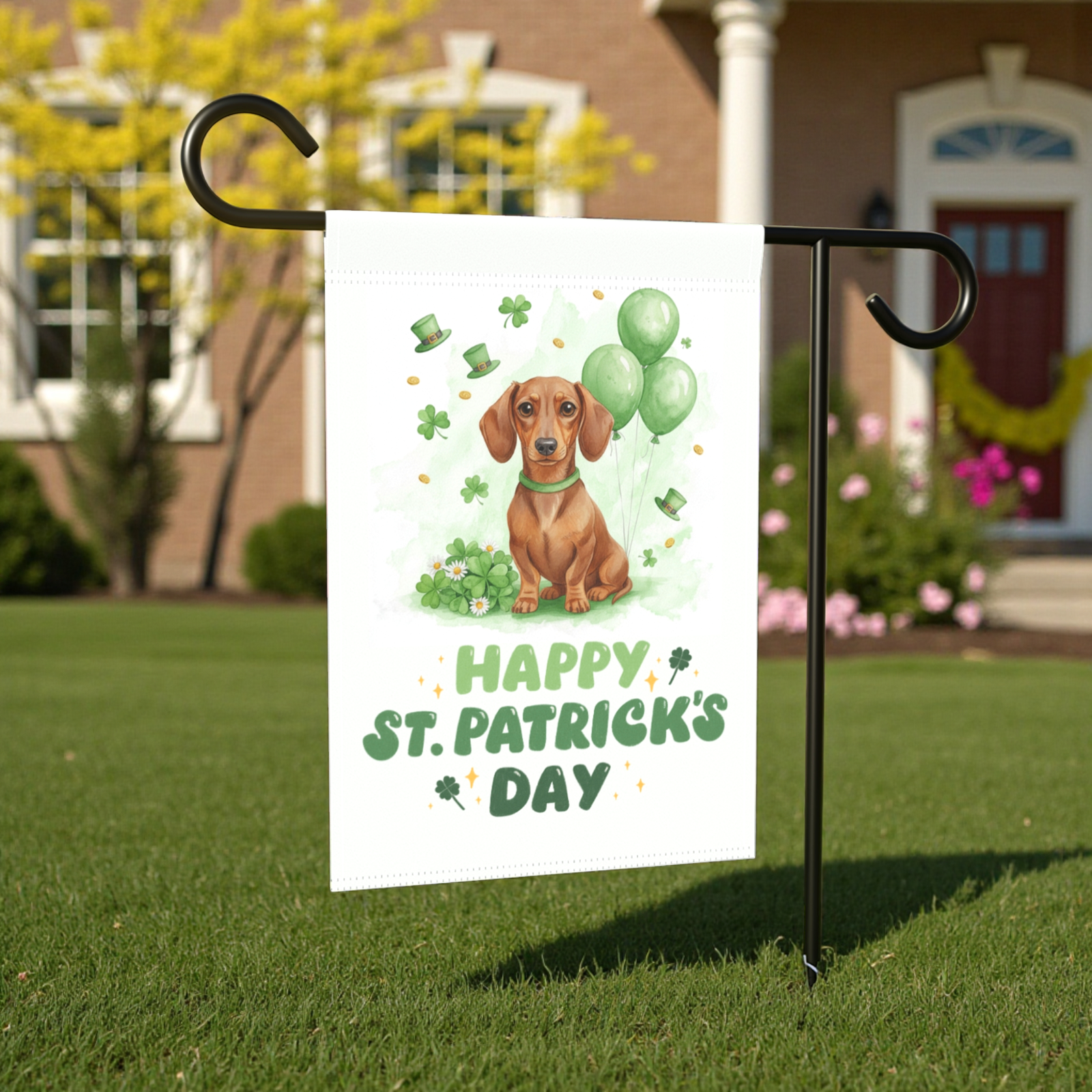 Dachshund St. Patrick's Day Garden Flag - Image 6