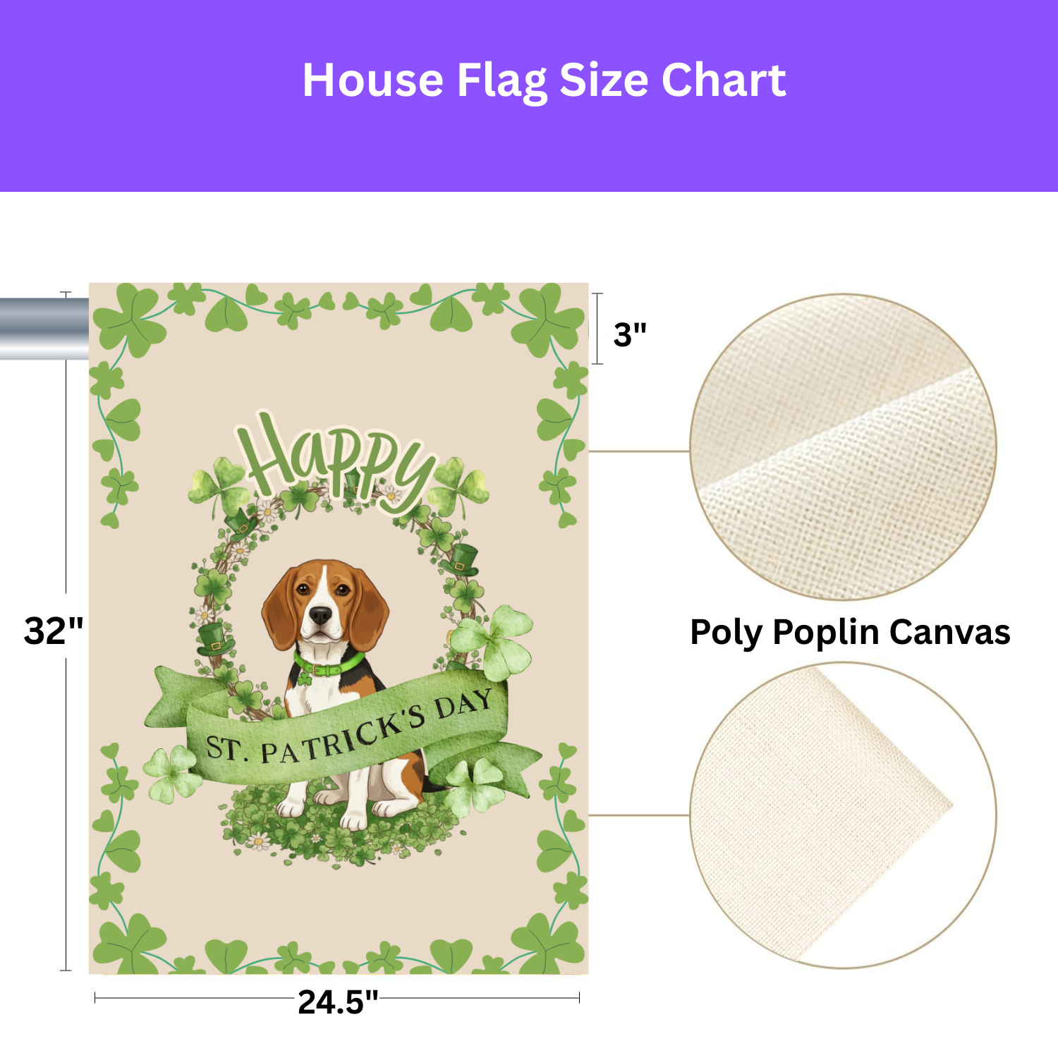 Happy St. Patrick's Day Beagle Garden Flag - Image 3