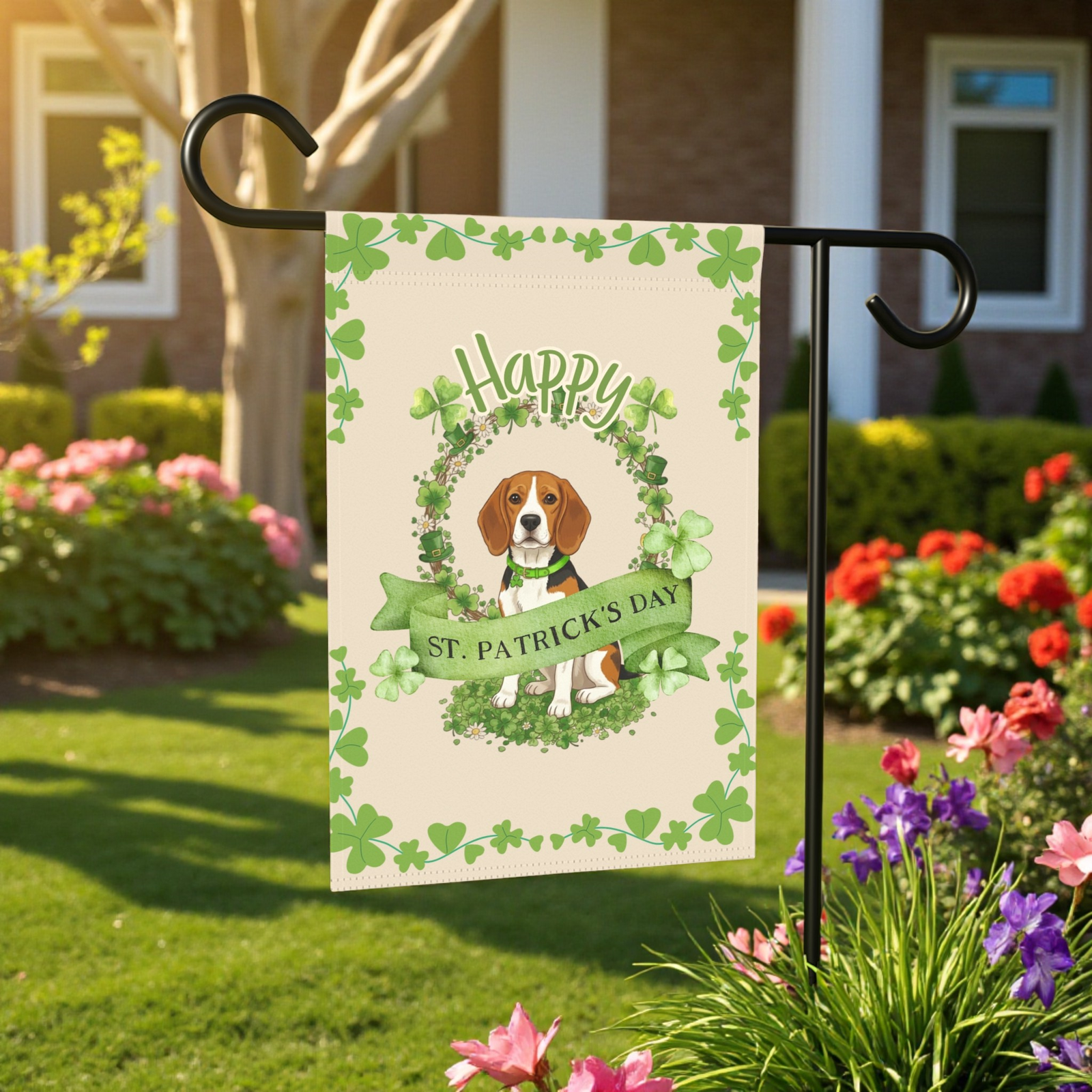 Happy St. Patrick's Day Beagle Garden Flag - Image 5