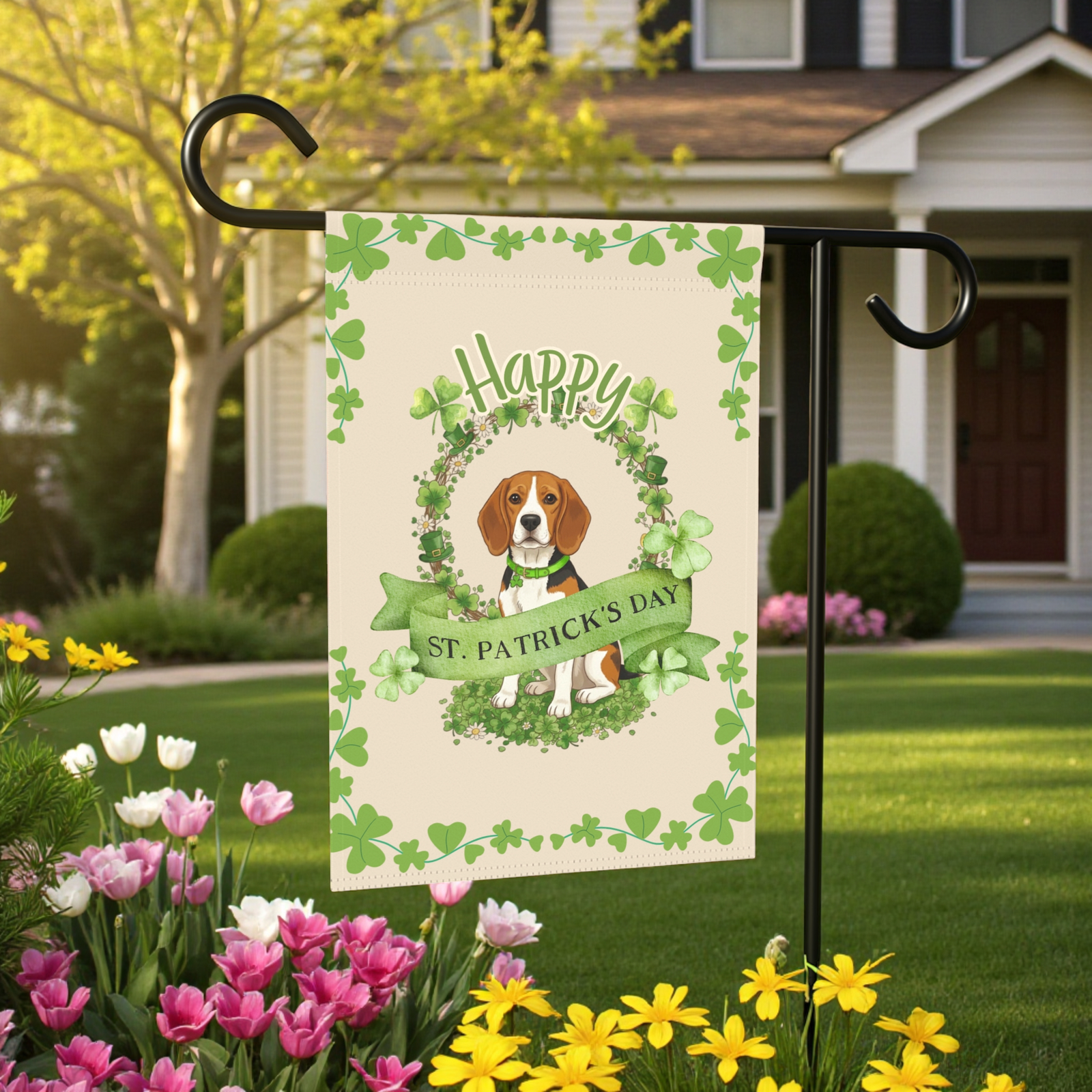 Happy St. Patrick's Day Beagle Garden Flag - Image 6