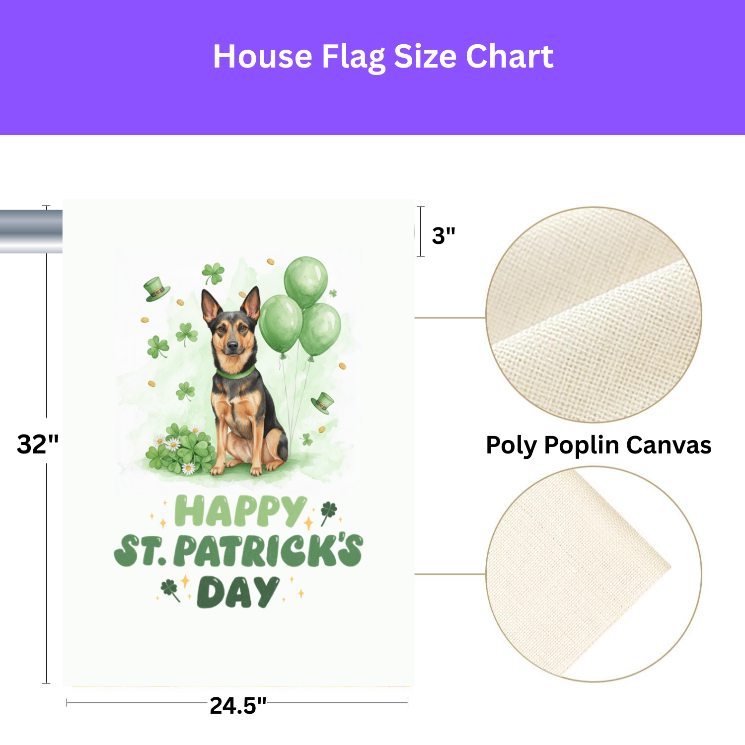 Australian Kelpie St. Patrick's Day Garden Flag - Image 3