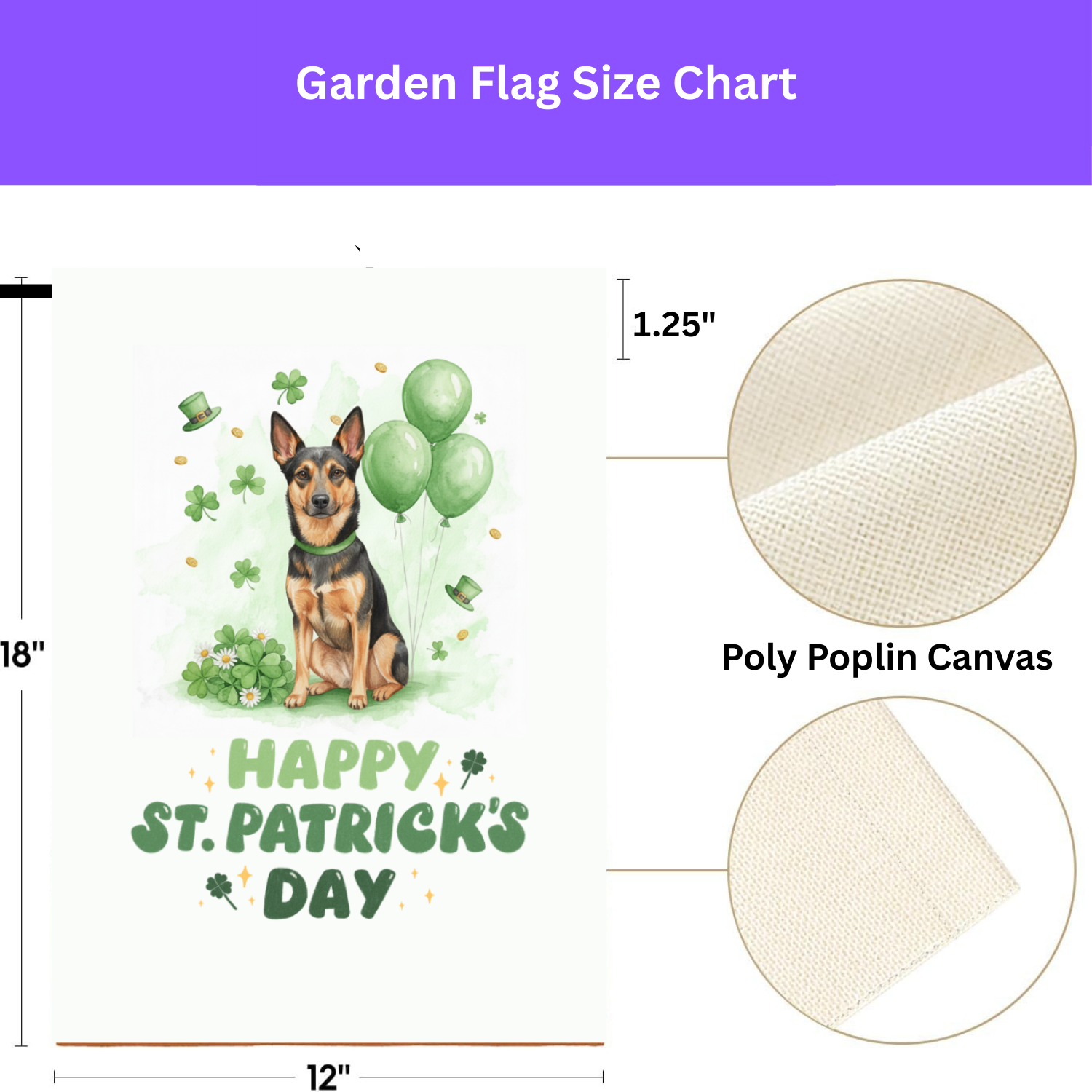 Australian Kelpie St. Patrick's Day Garden Flag - Image 4