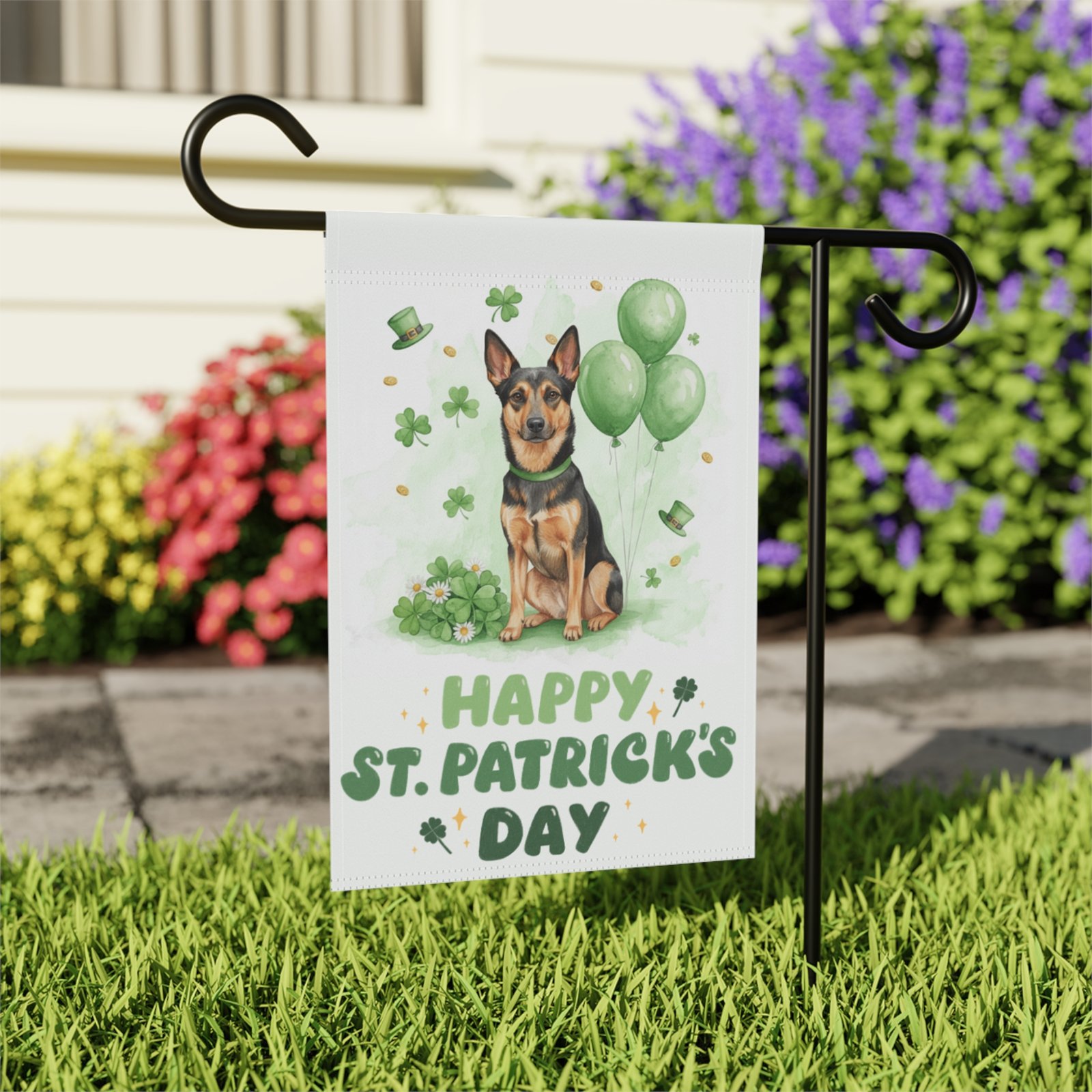 Australian Kelpie St. Patrick's Day Garden Flag - Image 7