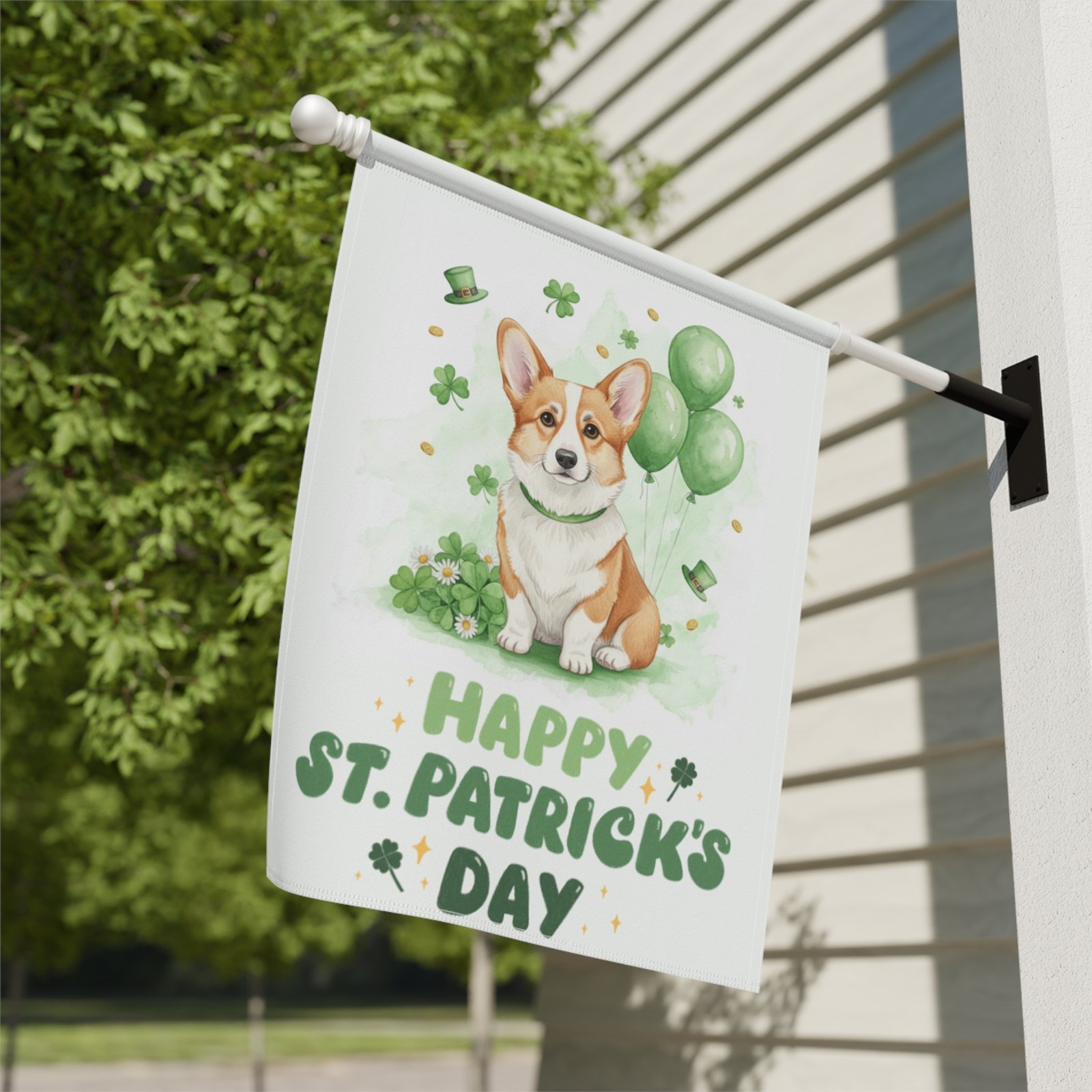 Corgi St. Patrick's Day Garden Flag - Image 8