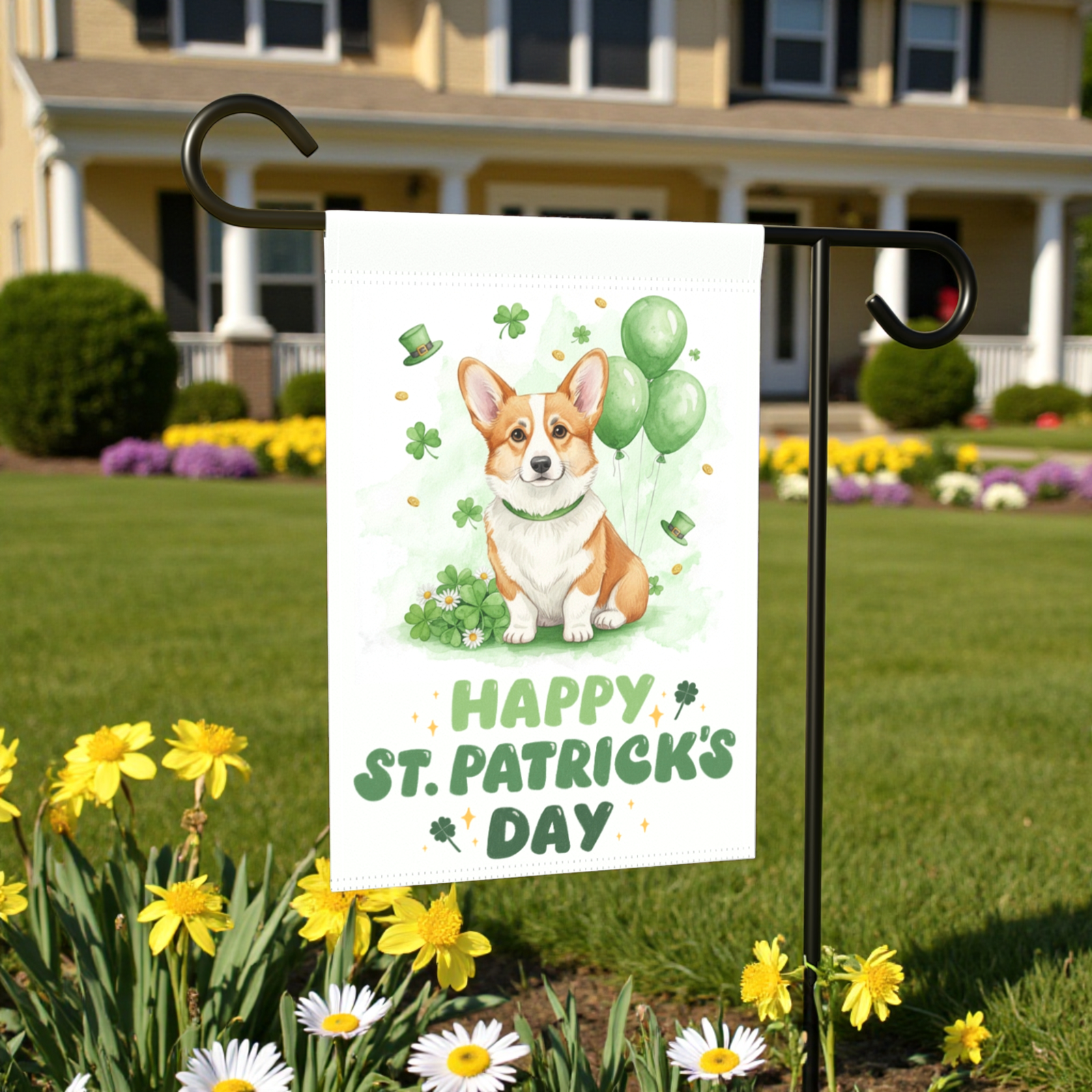 Corgi St. Patrick's Day Garden Flag - Image 6