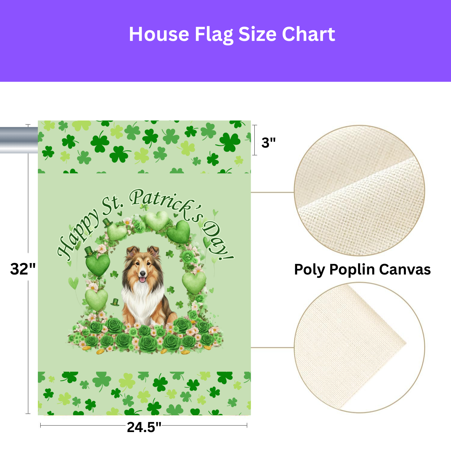 Happy St. Patrick's Day Sheltie Garden Flag - Image 4