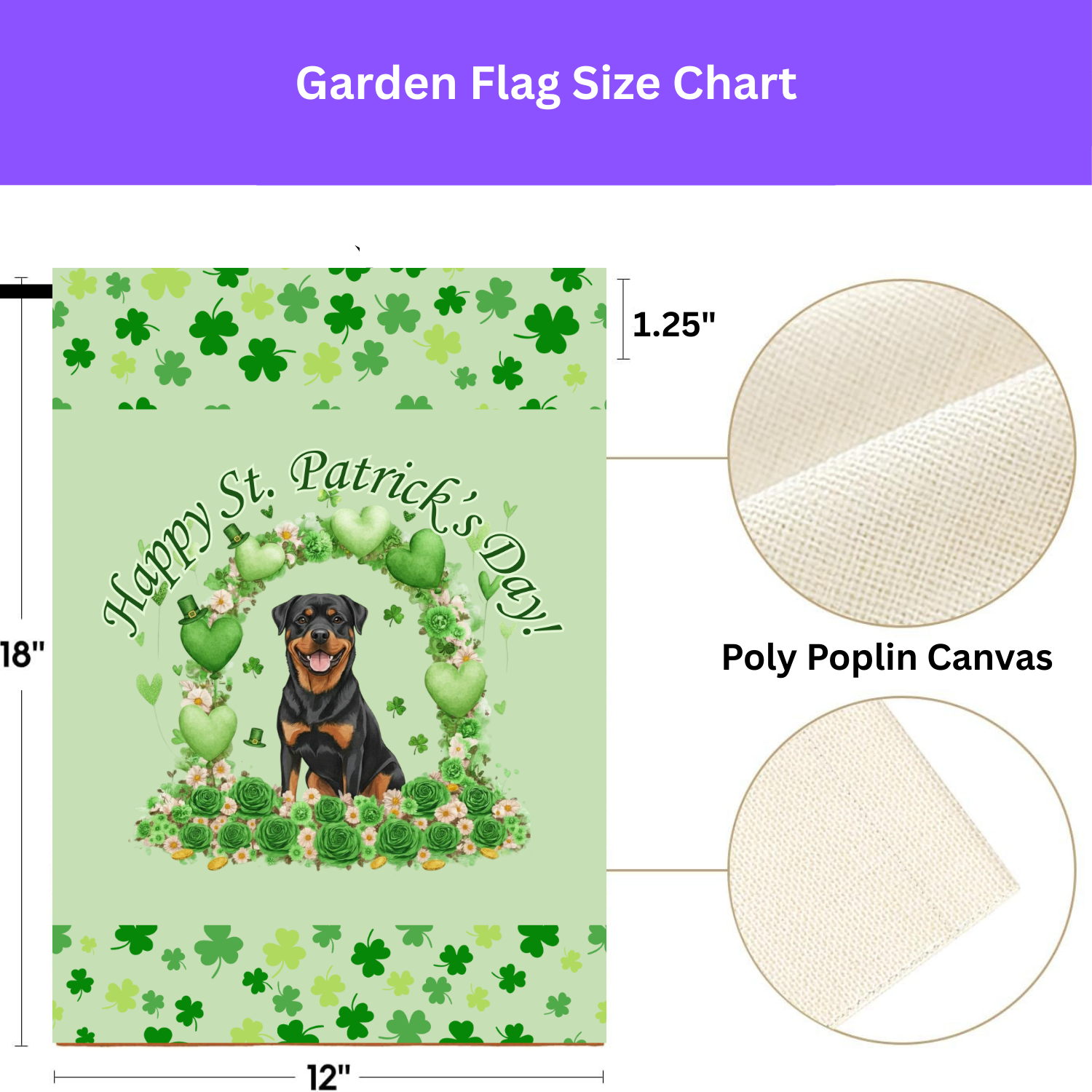Happy St. Patrick's Day Rottweiler Garden Flag - Image 4