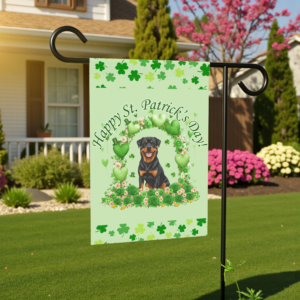 Happy St. Patrick's Day Rottweiler Garden Flag