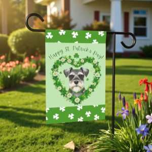 St. Patrick's Day Shamrock Schnauzer Garden Flag